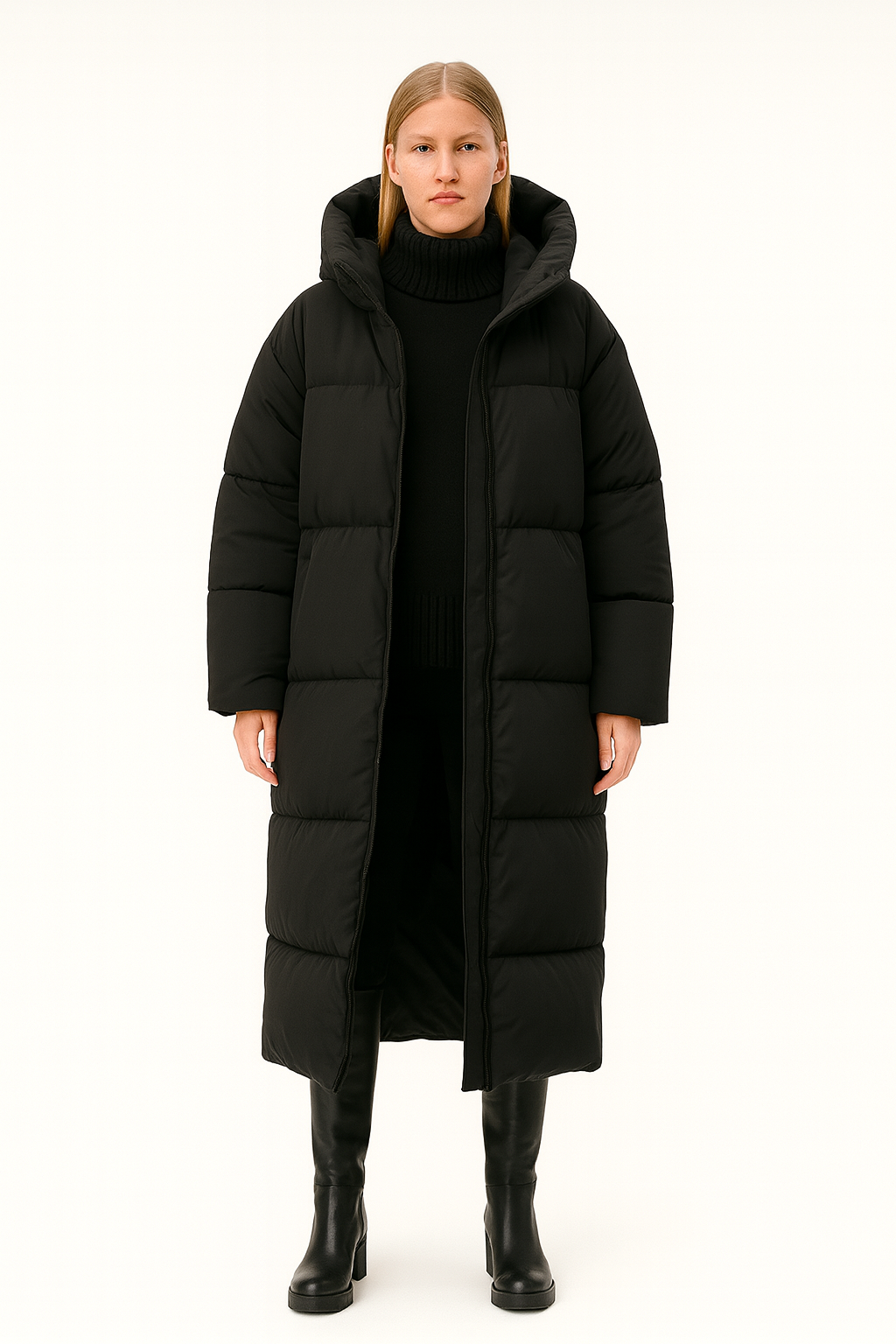 Thalina Long Puffer Coat for Women