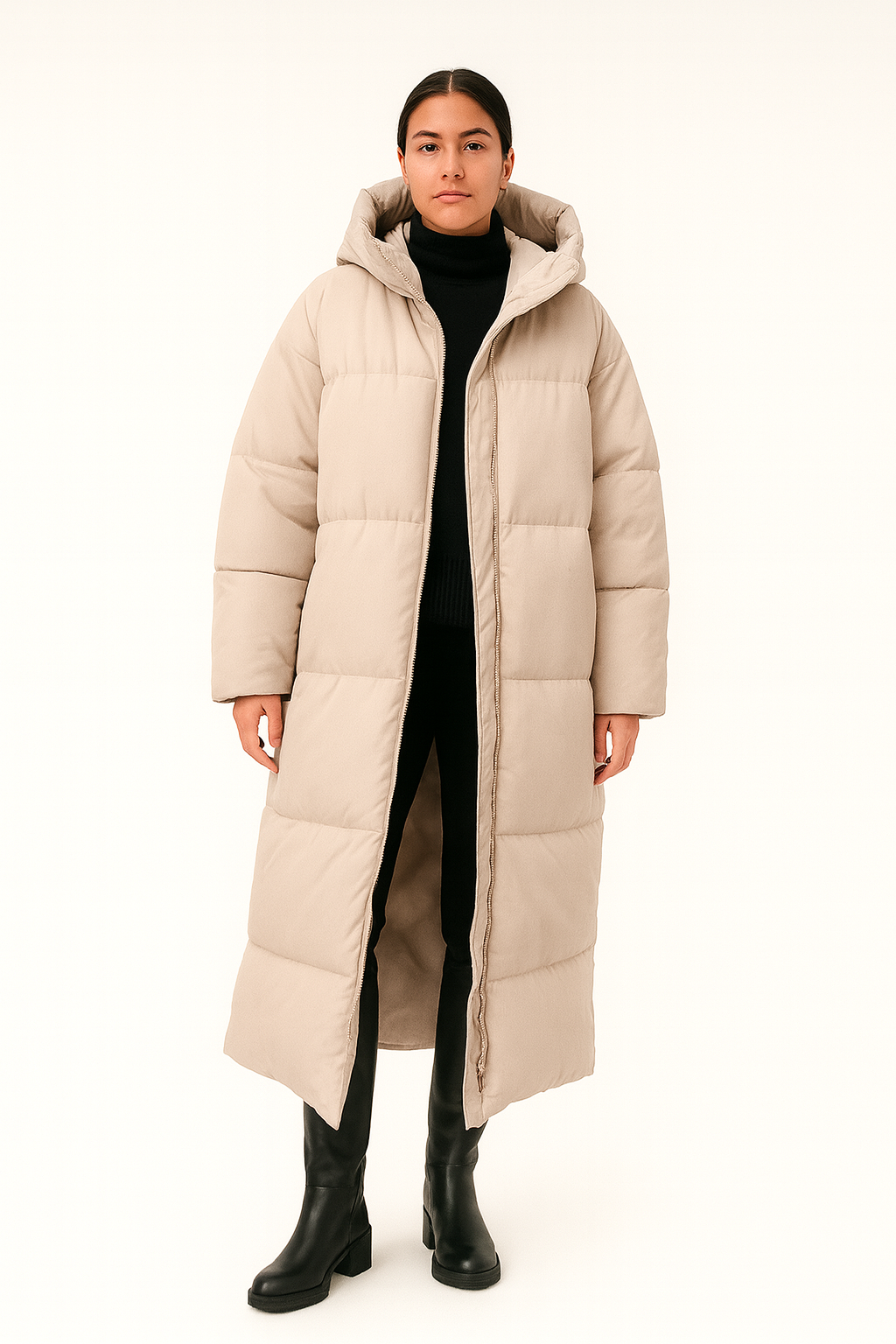 Thalina Long Puffer Coat for Women