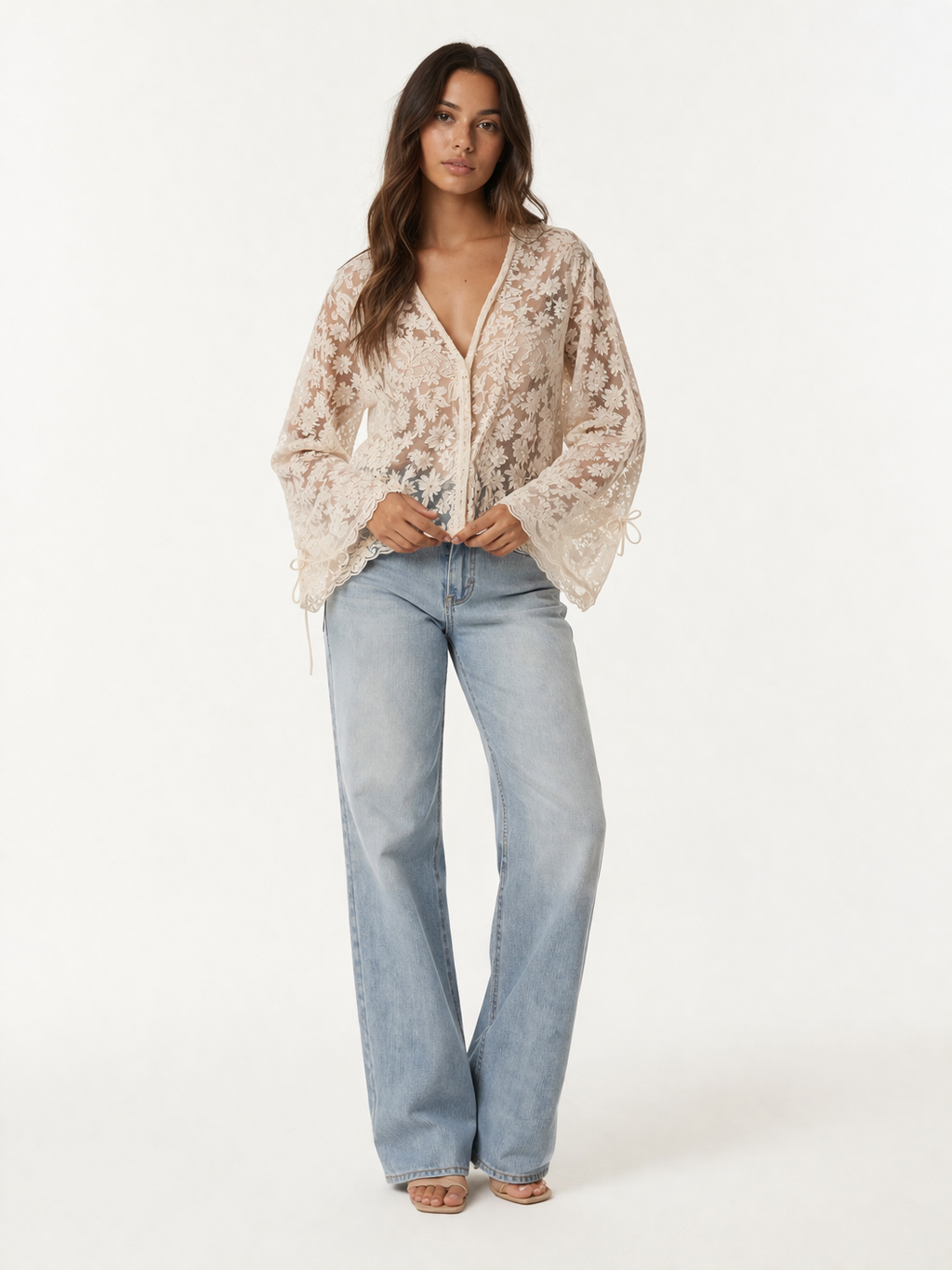 Ameni Womens Lace Blouse