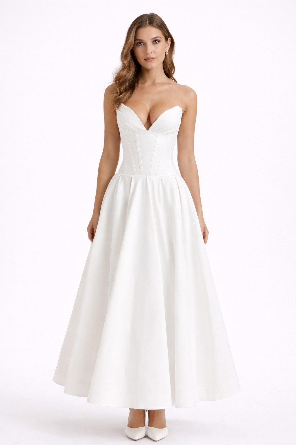 Ava Womens Strapless Midi Dress