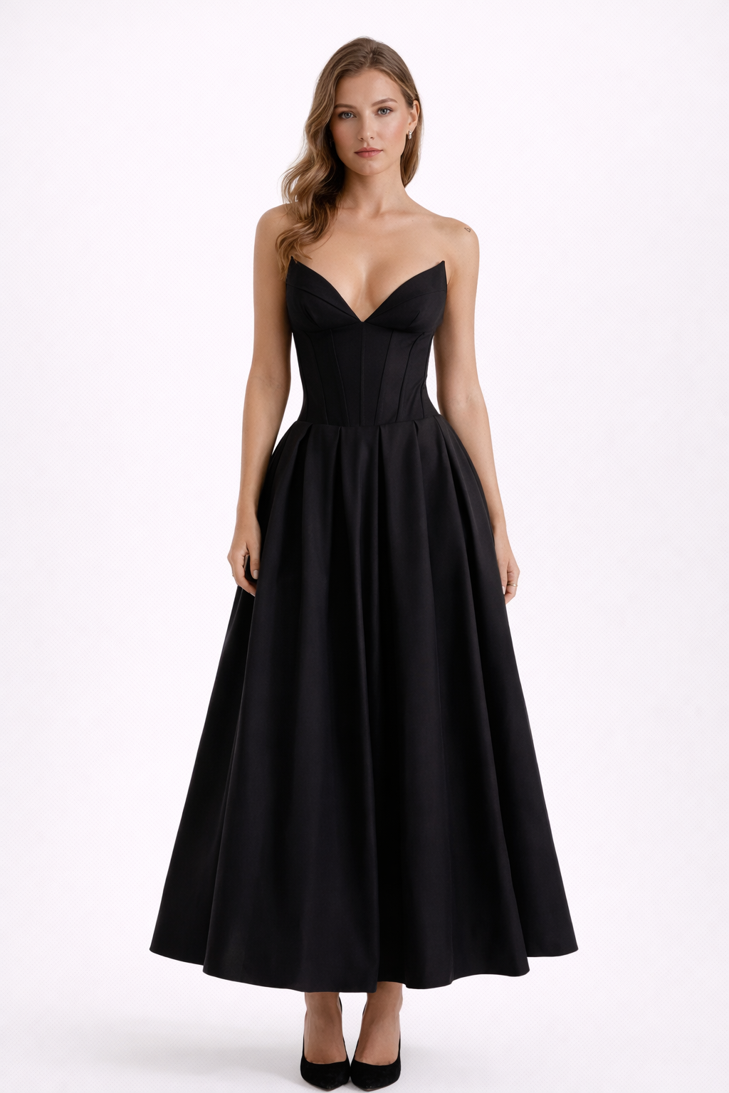 Ava Womens Strapless Midi Dress