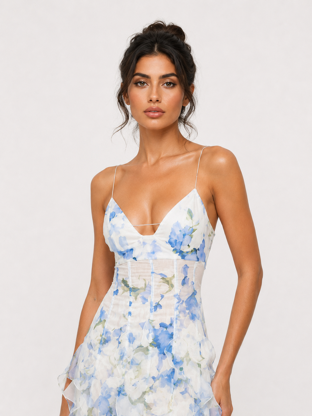 Aviva Floral Ruffle Maxi Dress