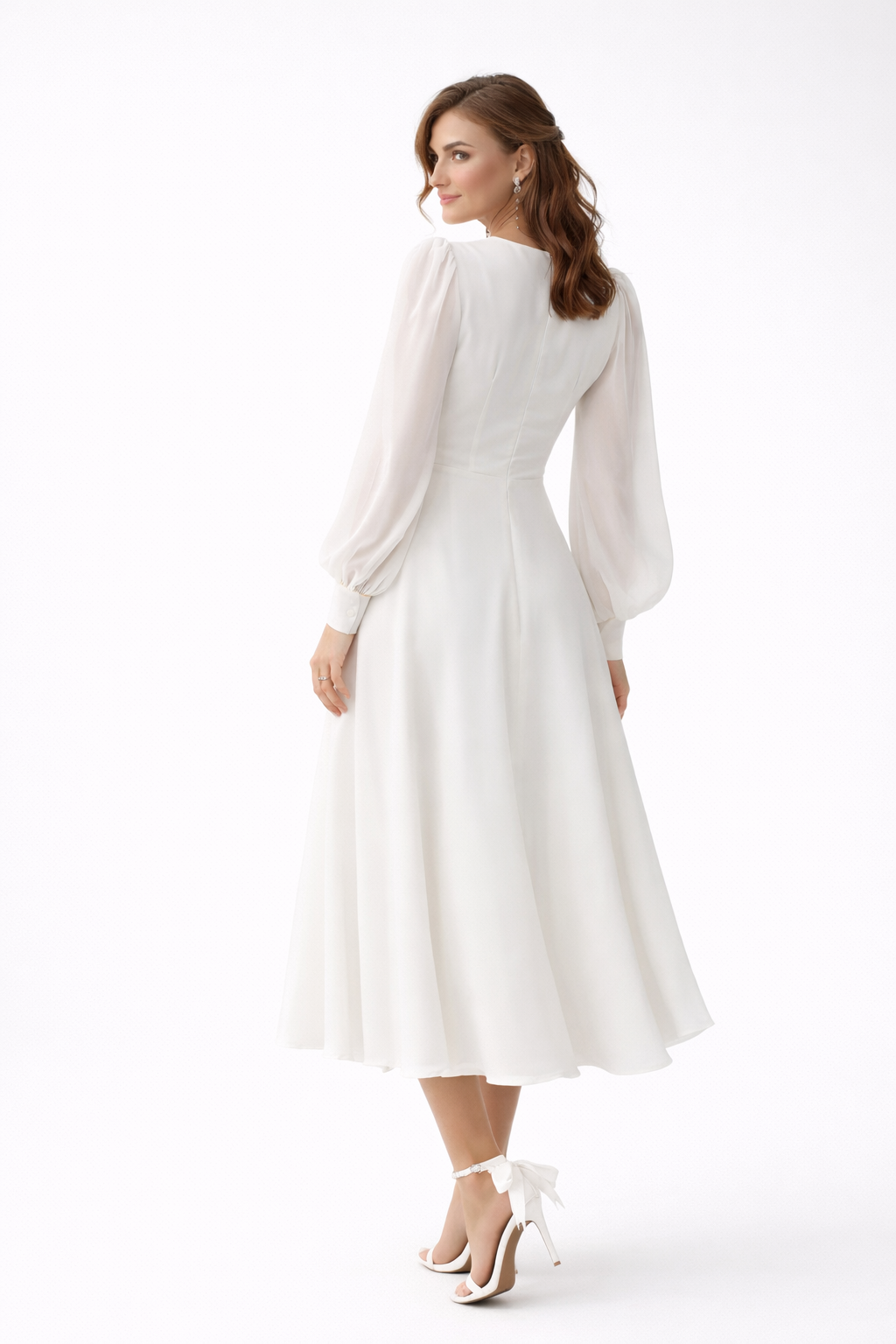 Eleanor Ethereal A-Line Tea-Length Bridal Dress