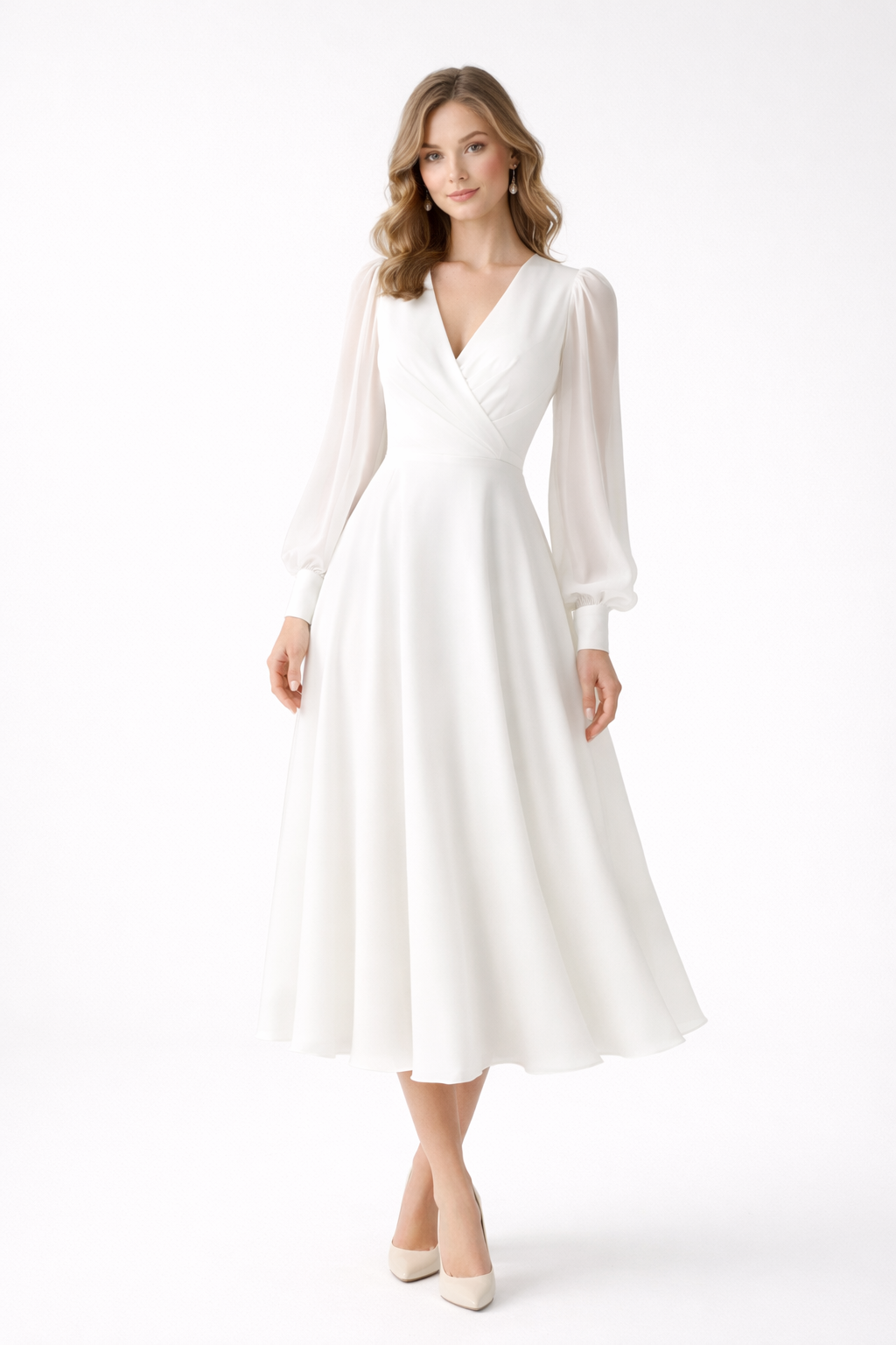 Eleanor Ethereal A-Line Tea-Length Bridal Dress