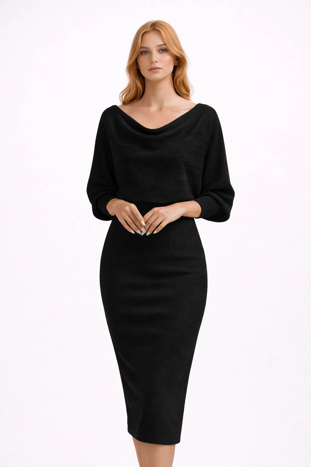 Gladys Womens Batwing Wedding Guest Midi Dress