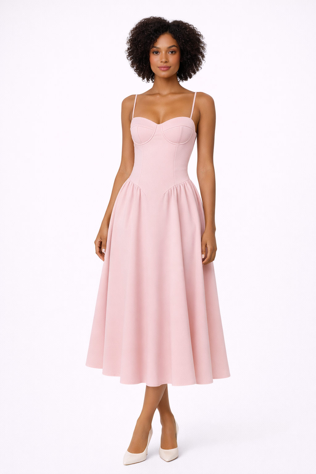 Helen Womens Corset Midi Dress