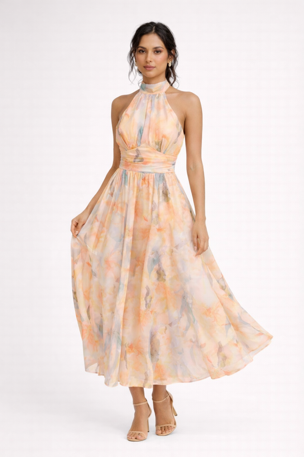 Jacky Breathable Halter Neck Summer Maxi Dress