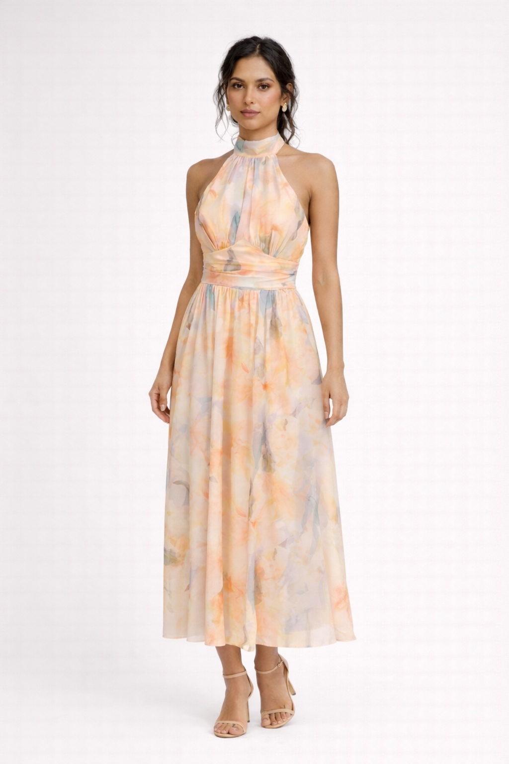 Jacky Breathable Halter Neck Summer Maxi Dress