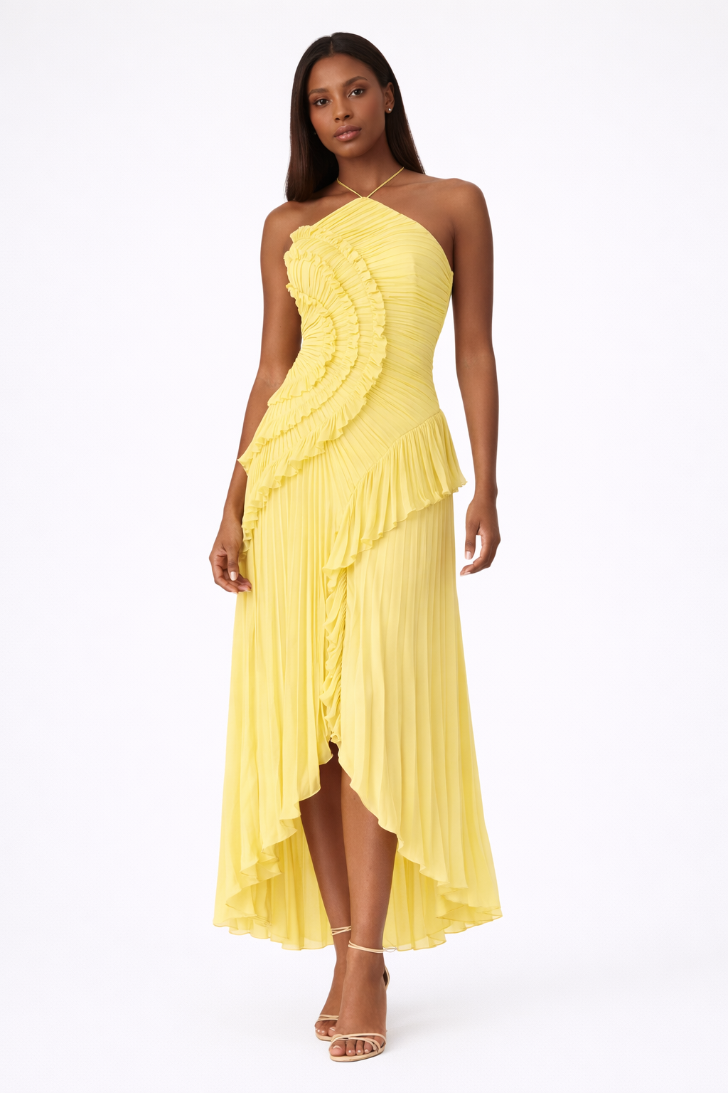 Jayne Womens Ruffle Maxi Dress