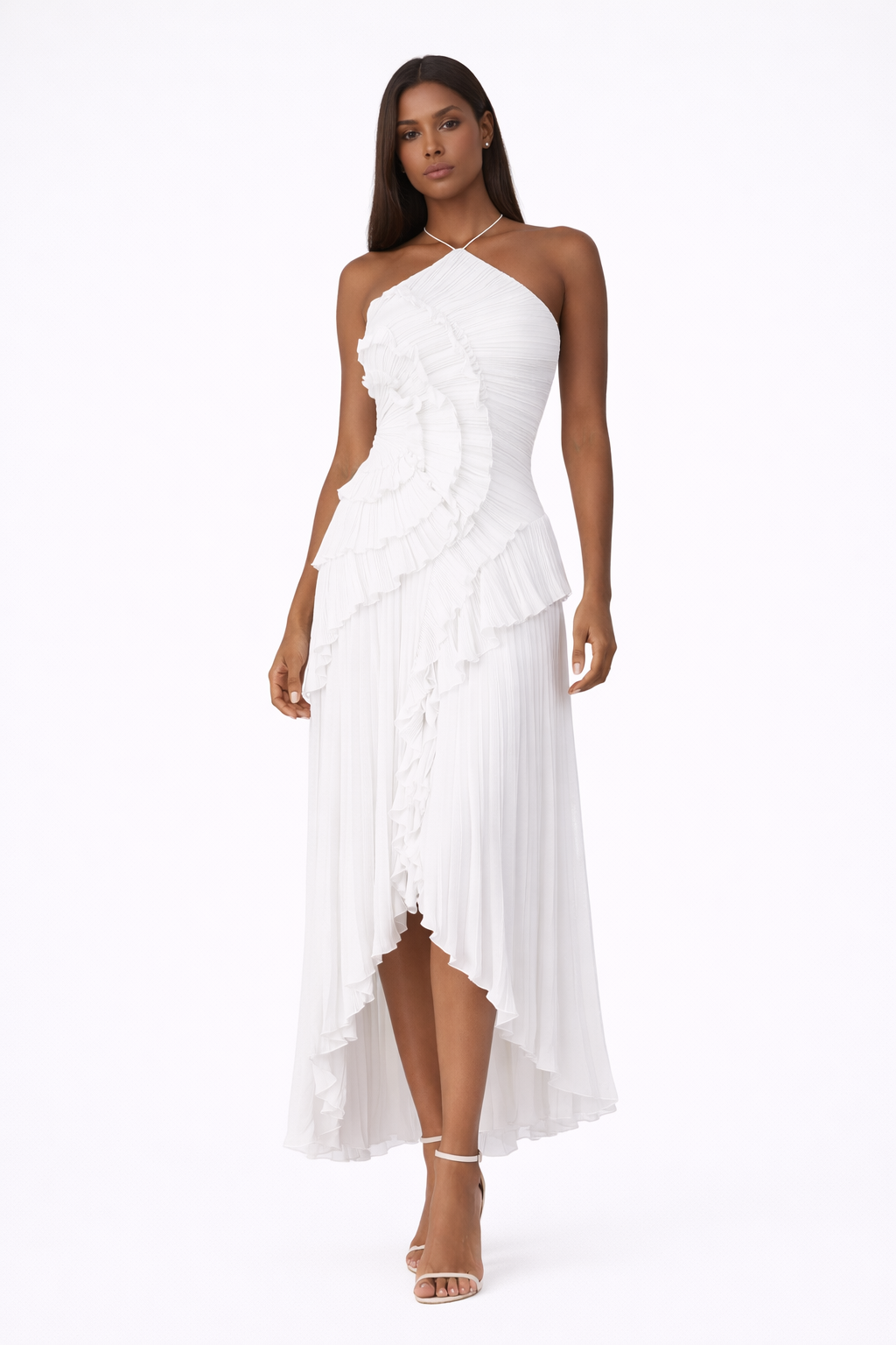 Jayne Womens Ruffle Maxi Dress