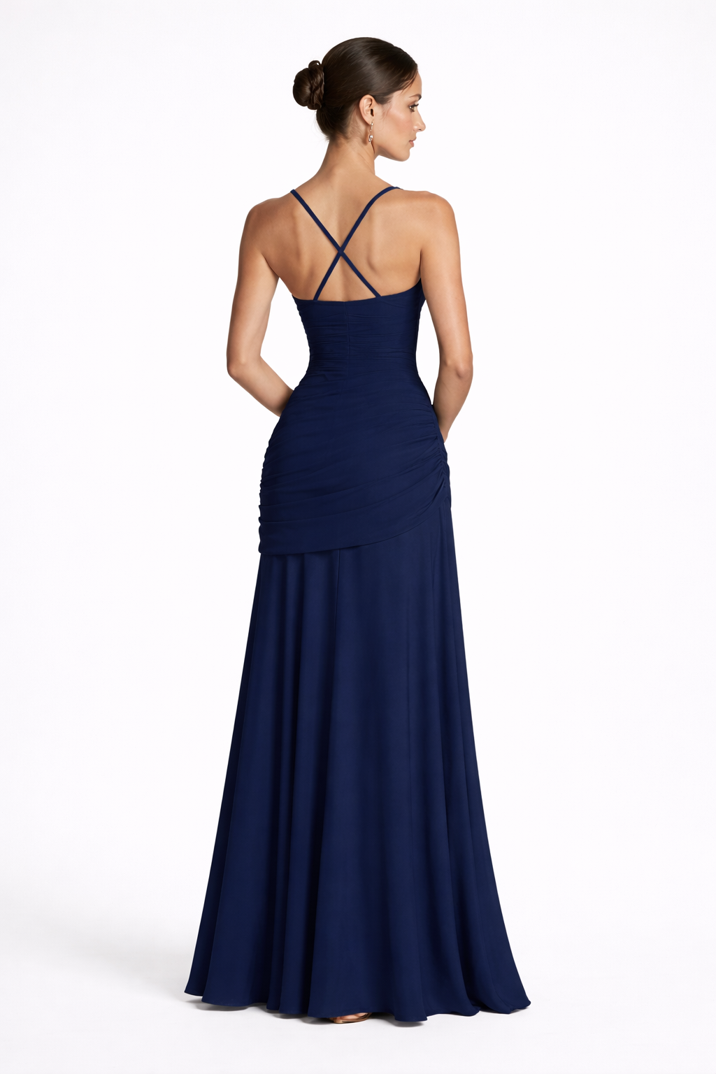 Juliette Square Neck Maxi Wedding Guest Maxi Dress With Ruched Waist