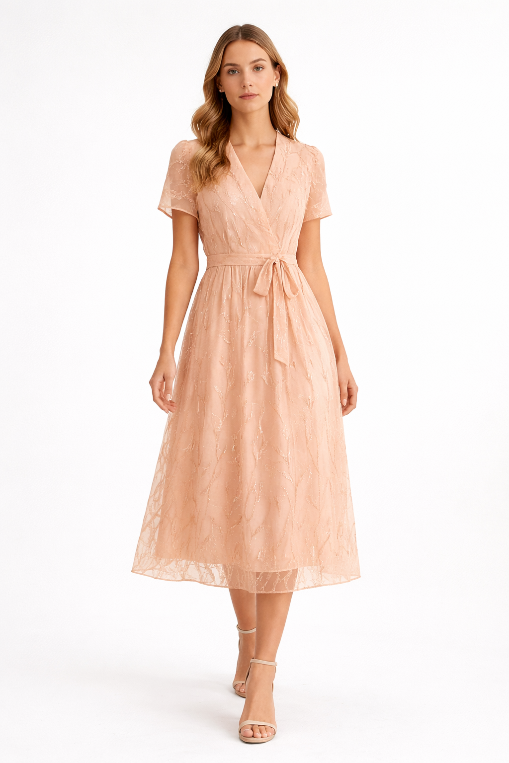 Khansile Peach Wedding Guest Dress
