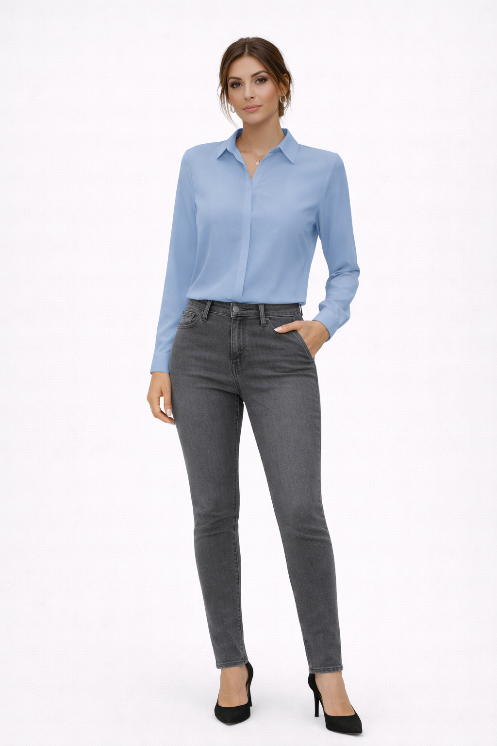 Maria Flattering Collared Blouse