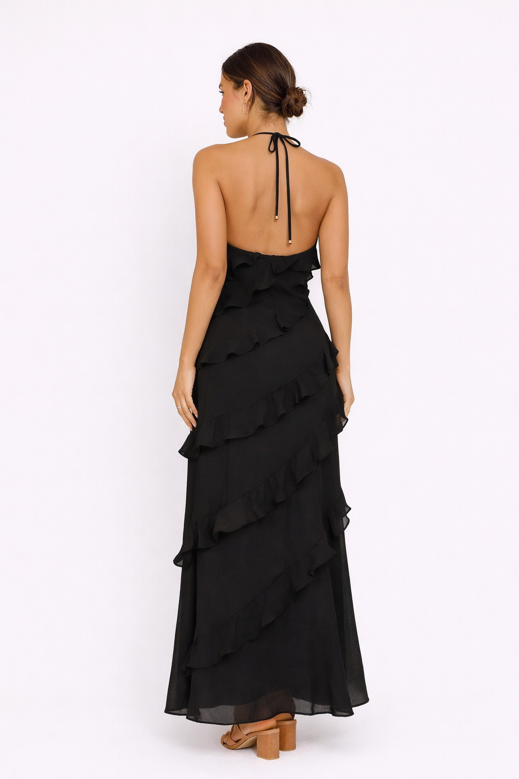 Noma Womens Ruffle Maxi Dress