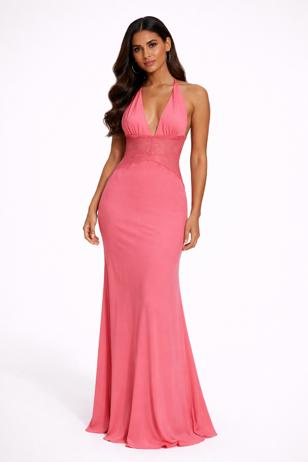 Olivia Womens Halter Neck Backless Wedding Guest Maxi Dress