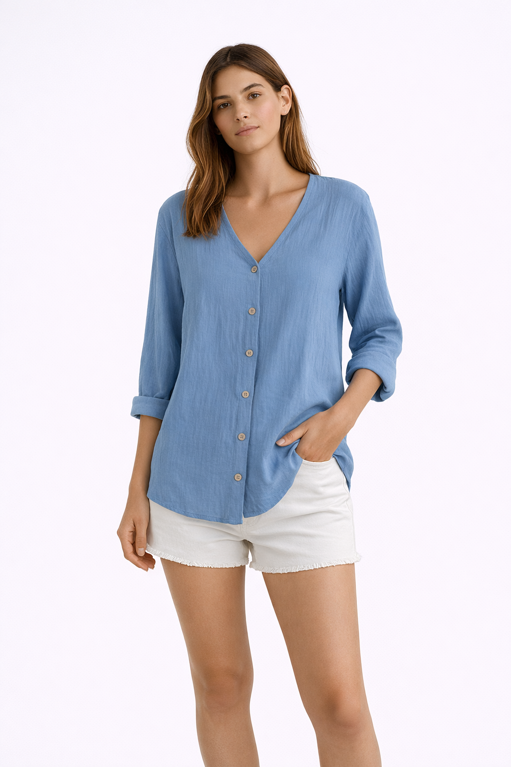 Stacey Womens Button Blouse