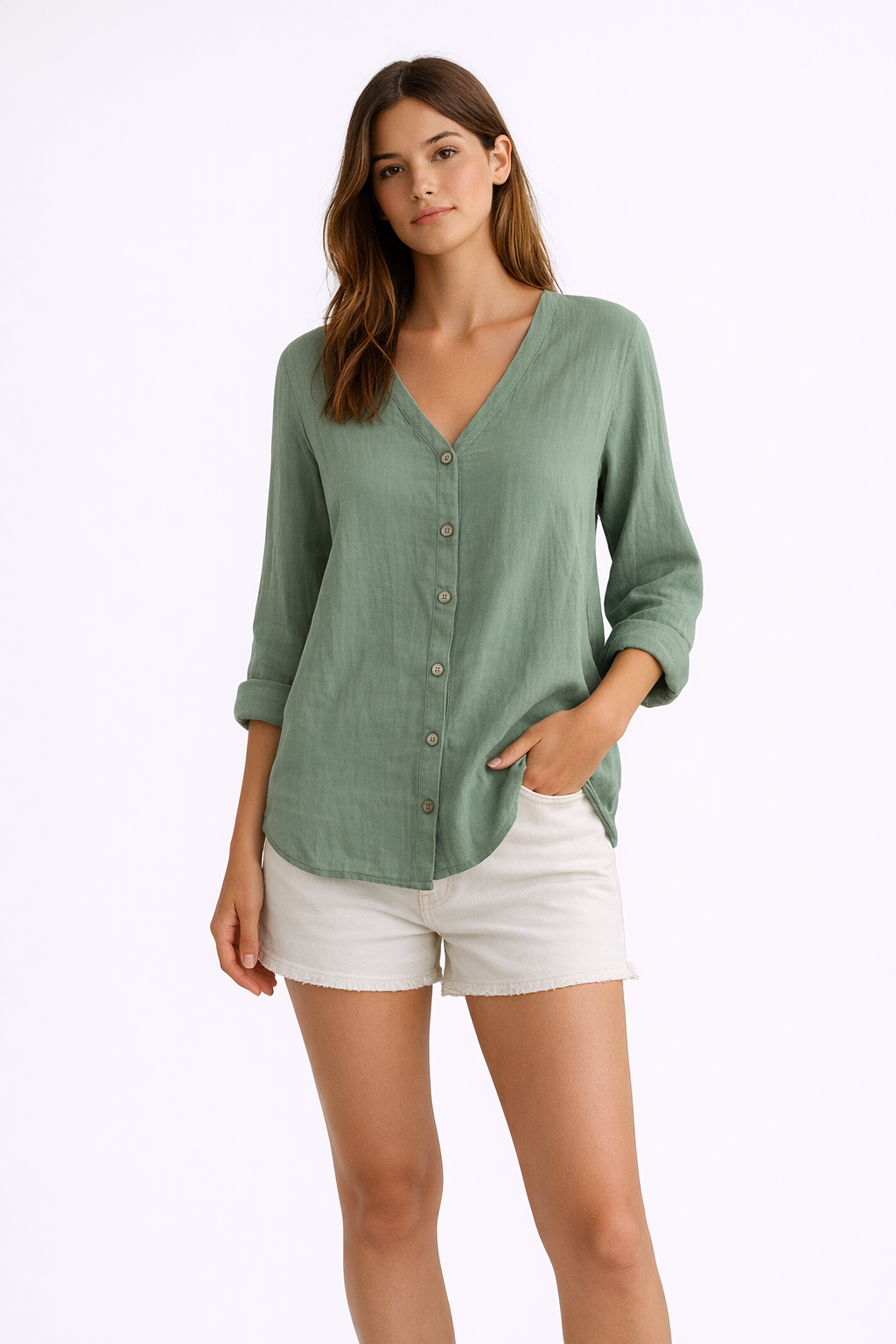 Stacey Womens Button Blouse