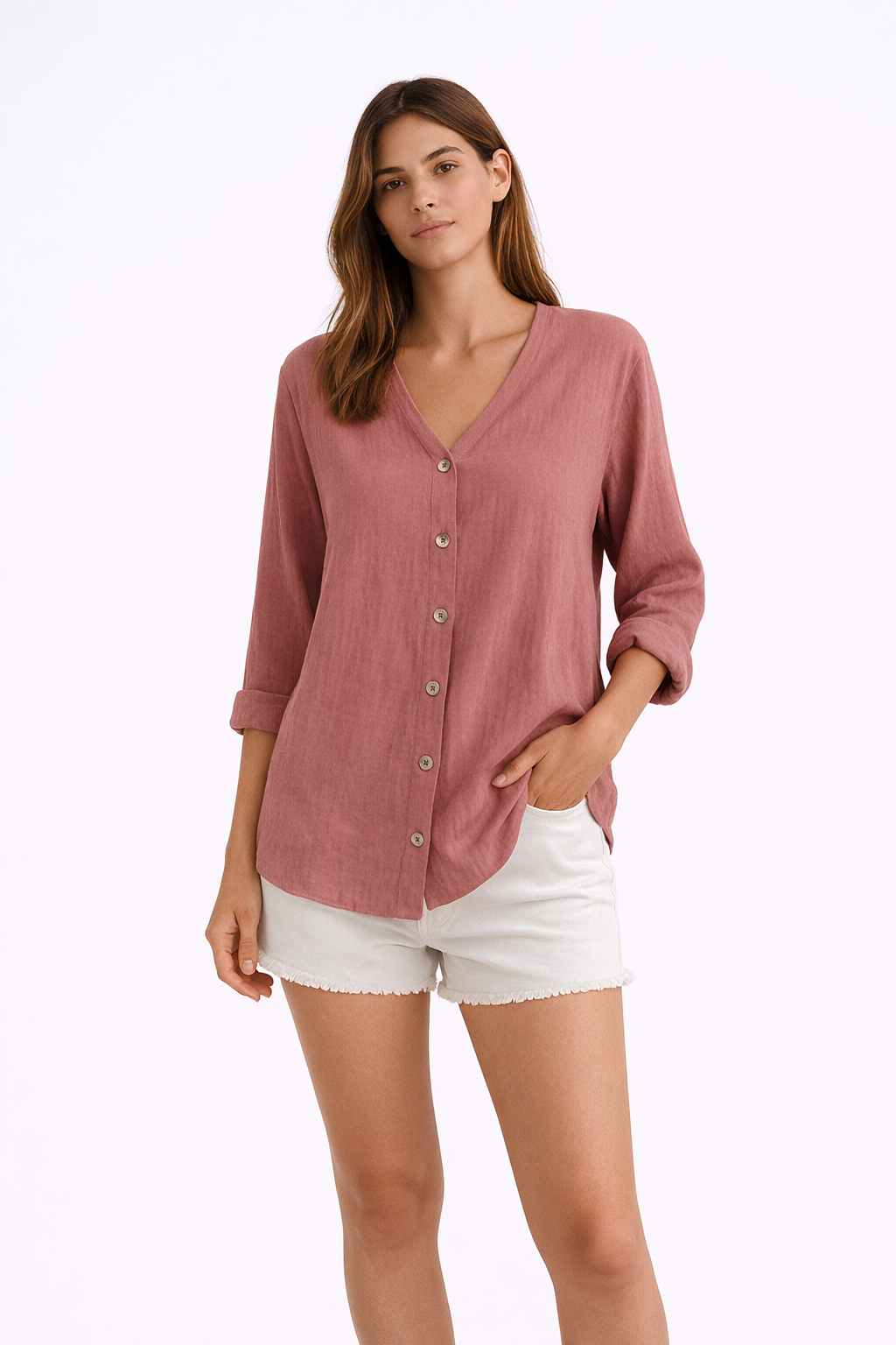 Stacey Womens Button Blouse